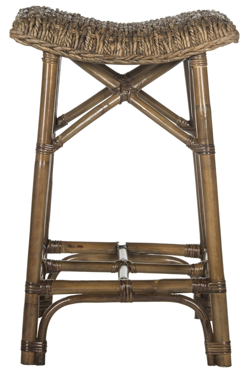 Safavieh Ramiro Handwoven Wicker Bar Stool – Coastal-Inspired Design For Kitchen & Home Bar Comfort SEA7011A