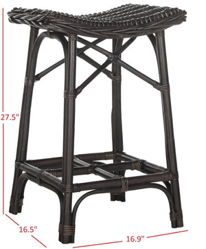 Safavieh Amara Wicker Bar Stool – Handcrafted Kubu Rattan With Ergonomic Saddle Seat For Stylish Comfort SEA7012A