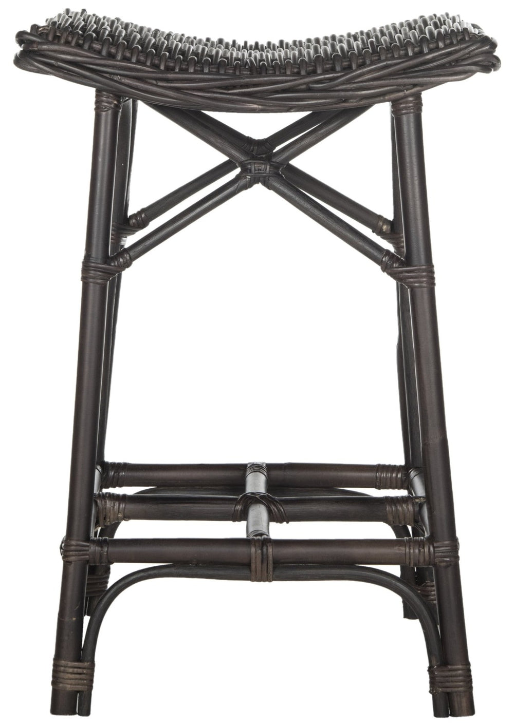 Safavieh Amara Wicker Bar Stool – Handcrafted Kubu Rattan With Ergonomic Saddle Seat For Stylish Comfort SEA7012A