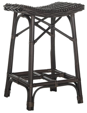 Safavieh Amara Wicker Bar Stool – Handcrafted Kubu Rattan With Ergonomic Saddle Seat For Stylish Comfort SEA7012A