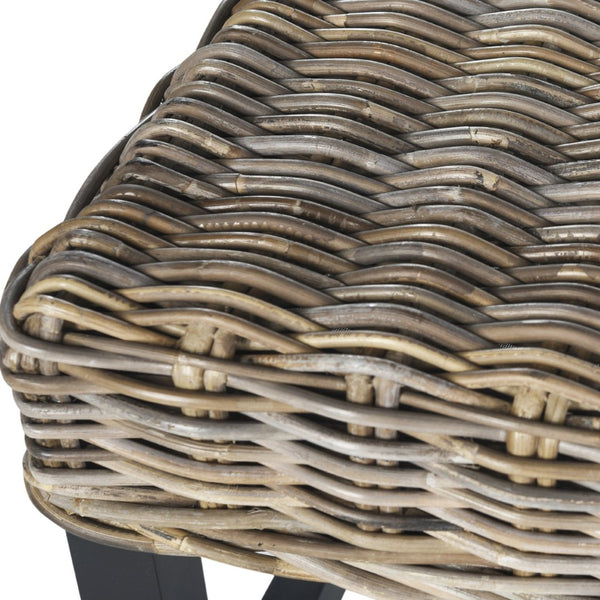 Safavieh Omari Wicker Bench - Natural Rattan With Mahogany Legs For Cozy Entryway Or Living Room Seating SEA7014A