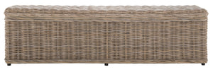 Safavieh Caius Handcrafted Wicker Bench With Hidden Storage - Perfect For Rustic Entryway Or Bedroom Décor SEA7017A