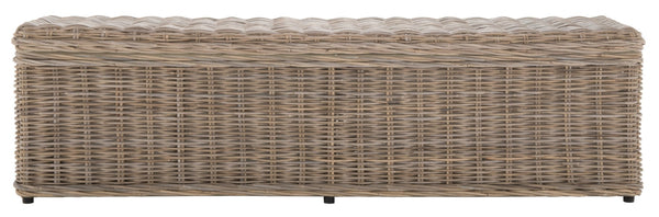 Safavieh Caius Handcrafted Wicker Bench With Hidden Storage - Perfect For Rustic Entryway Or Bedroom Décor SEA7017A