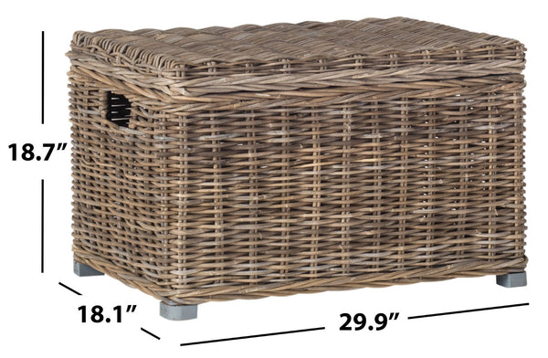 Safavieh Mikasi Handcrafted Wicker Trunk - Vintage European Charm For Stylish Storage & Organization Solutions SEA7018A