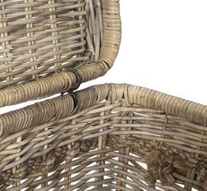 Safavieh Sidonie Wicker Storage Hamper - Tall Grey Rattan Basket For Stylish Organization & Coastal Charm SEA7020A