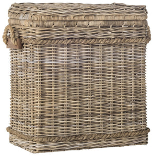 Safavieh Sidonie Wicker Storage Hamper - Tall Grey Rattan Basket For Stylish Organization & Coastal Charm SEA7020A