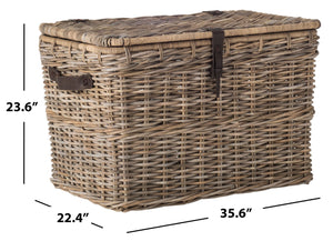 Safavieh Amancio Wicker Trunk - Handwoven Kubu Rattan Storage Solution With Rustic Charm And Modern Design SEA7021A