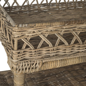 Safavieh Ajani Handwoven 3-Tier Rattan Accent Table - Versatile Storage For Coastal, Rustic & Cottage Homes SEA7026A