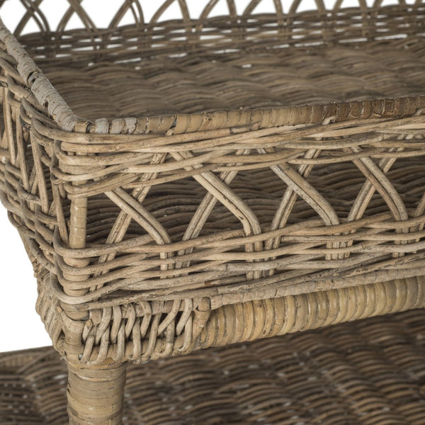 Safavieh Ajani Handwoven 3-Tier Rattan Accent Table - Versatile Storage For Coastal, Rustic & Cottage Homes SEA7026A