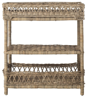 Safavieh Ajani Handwoven 3-Tier Rattan Accent Table - Versatile Storage For Coastal, Rustic & Cottage Homes SEA7026A