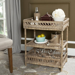 Safavieh Ajani Handwoven 3-Tier Rattan Accent Table - Versatile Storage For Coastal, Rustic & Cottage Homes SEA7026A