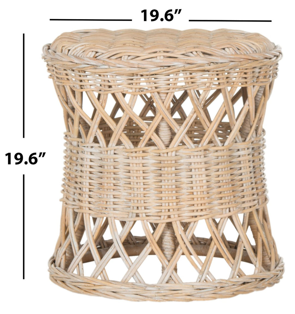Safavieh Desta Handwoven Wicker Round Accent Table - Vintage-Inspired Kubu Rattan For Coastal Charm & Versatility SEA7028A