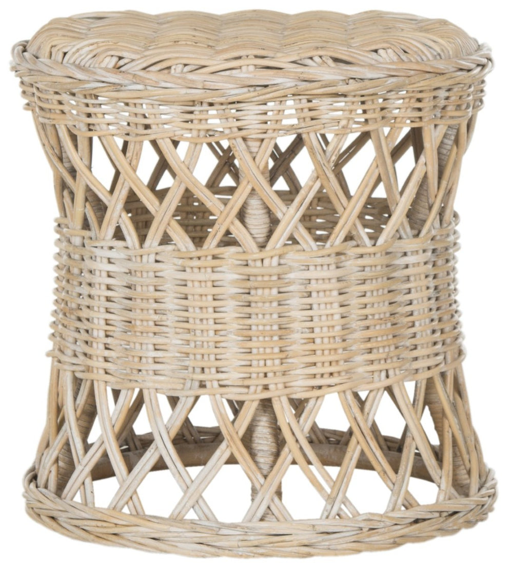 Safavieh Desta Handwoven Wicker Round Accent Table - Vintage-Inspired Kubu Rattan For Coastal Charm & Versatility SEA7028A