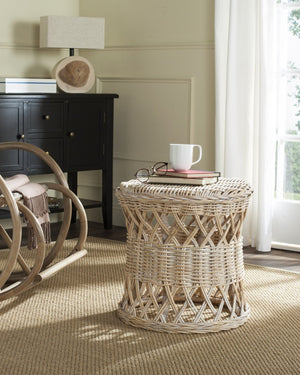 Safavieh Desta Handwoven Wicker Round Accent Table - Vintage-Inspired Kubu Rattan For Coastal Charm & Versatility SEA7028A