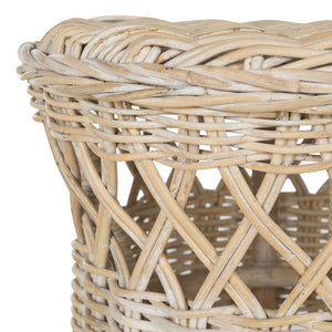 Safavieh Desta Handwoven Wicker Round Accent Table - Vintage-Inspired Kubu Rattan For Coastal Charm & Versatility SEA7028A