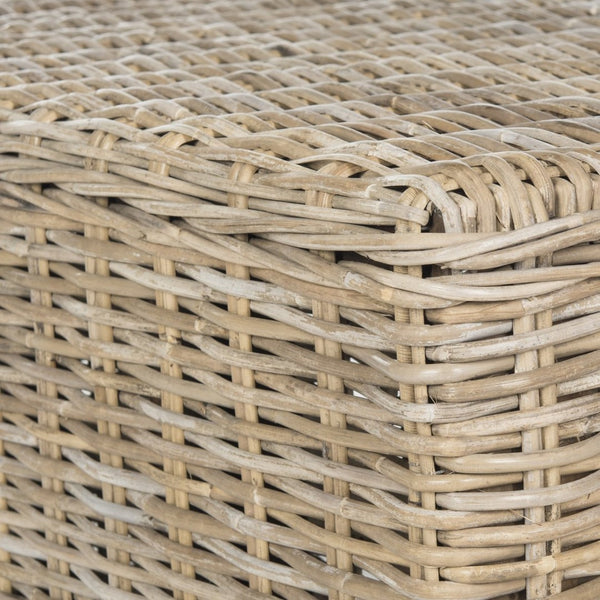Safavieh Persis Artisan Wicker Coffee Table - Handcrafted Kubu Rattan & Mahogany For Coastal Living Spaces SEA7030A