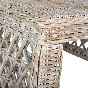 Safavieh Shila Wicker Coffee Table - Coastal-Inspired Parsons Design With Hand-Woven Rattan & Mahogany Frame SEA7031A