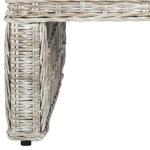 Safavieh Shila Wicker Coffee Table - Coastal-Inspired Parsons Design With Hand-Woven Rattan & Mahogany Frame SEA7031A
