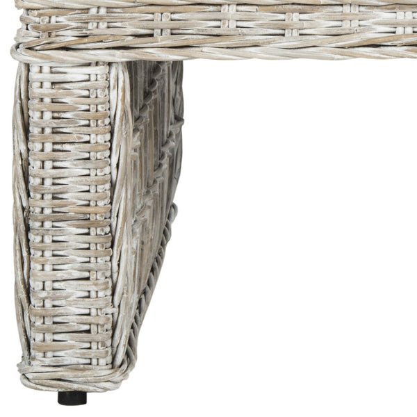 Safavieh Shila Wicker Coffee Table - Coastal-Inspired Parsons Design With Hand-Woven Rattan & Mahogany Frame SEA7031A