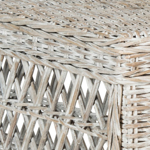 Safavieh Shila Wicker Coffee Table - Coastal-Inspired Parsons Design With Hand-Woven Rattan & Mahogany Frame SEA7031A