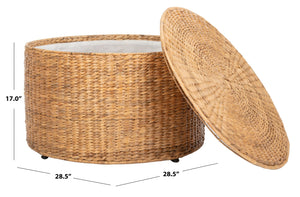 Safavieh Jesse Wicker Storage Coffee Table - Stylish Rattan Table With Interior Storage For Modern Living Spaces Natural SEA7034A