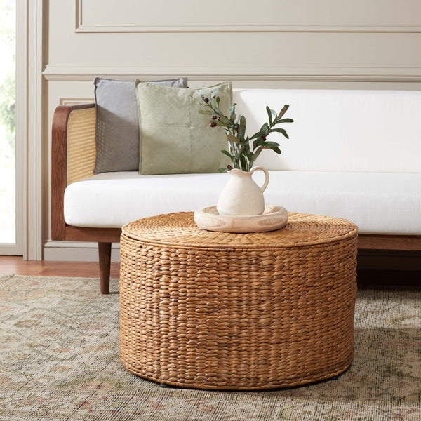 Safavieh Jesse Wicker Storage Coffee Table - Stylish Rattan Table With Interior Storage For Modern Living Spaces Natural SEA7034A