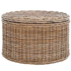 Safavieh Jesse Wicker Storage Coffee Table - Stylish Rattan Table With Interior Storage For Modern Living Spaces Grey SEA7034B