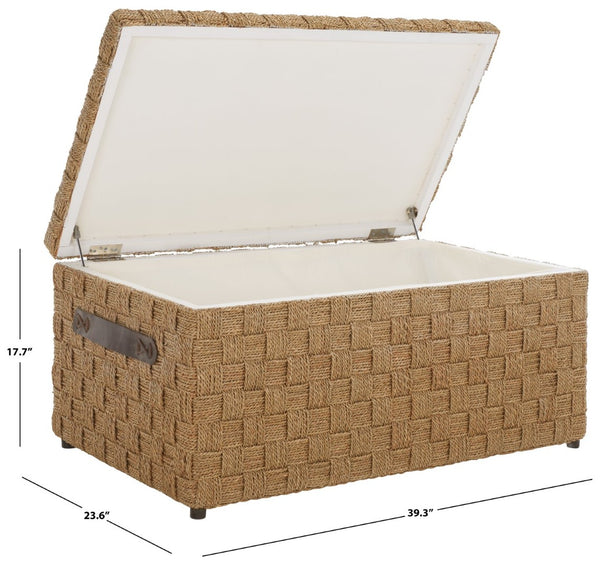 Safavieh Ashban Trunk - Contemporary Seagrass Storage Chest For Stylish Living Spaces & Coastal Decor SEA7036A