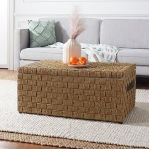 Safavieh Ashban Trunk - Contemporary Seagrass Storage Chest For Stylish Living Spaces & Coastal Decor SEA7036A