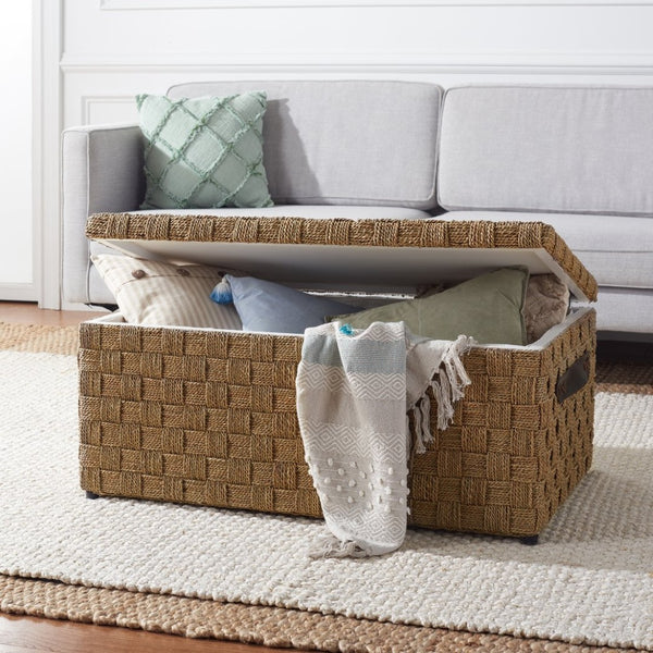 Safavieh Ashban Trunk - Contemporary Seagrass Storage Chest For Stylish Living Spaces & Coastal Decor SEA7036A