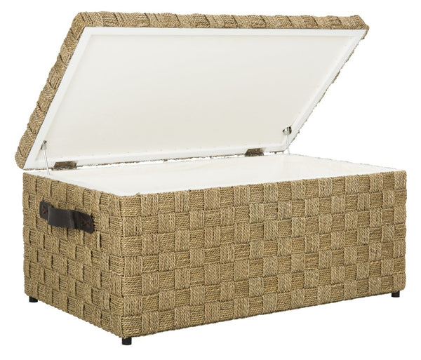 Safavieh Ashban Trunk - Contemporary Seagrass Storage Chest For Stylish Living Spaces & Coastal Decor SEA7036A