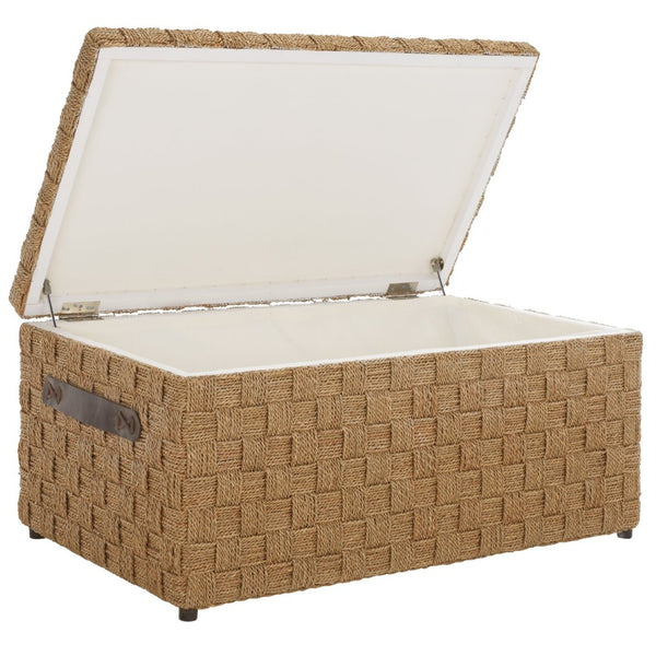 Safavieh Ashban Trunk - Contemporary Seagrass Storage Chest For Stylish Living Spaces & Coastal Decor SEA7036A