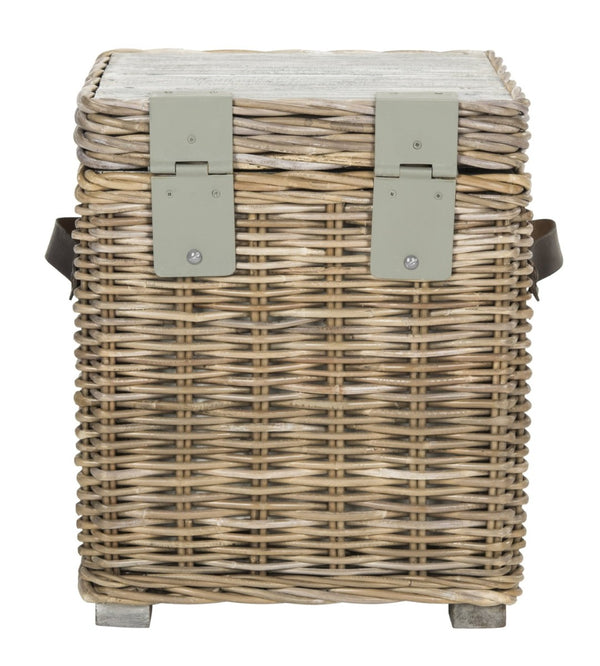 Safavieh Merlie Trunk - Versatile Square Storage Solution In White Wash For Toys, Blankets, And More! SEA7037A