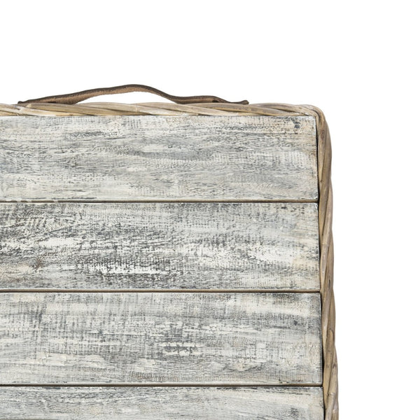 Safavieh Merlie Trunk - Versatile Square Storage Solution In White Wash For Toys, Blankets, And More! SEA7037A