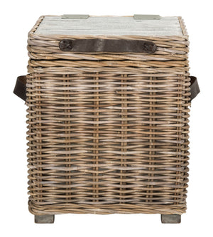 Safavieh Merlie Trunk - Versatile Square Storage Solution In White Wash For Toys, Blankets, And More! SEA7037A