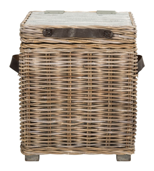Safavieh Merlie Trunk - Versatile Square Storage Solution In White Wash For Toys, Blankets, And More! SEA7037A