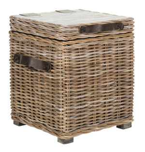 Safavieh Merlie Trunk - Versatile Square Storage Solution In White Wash For Toys, Blankets, And More! SEA7037A