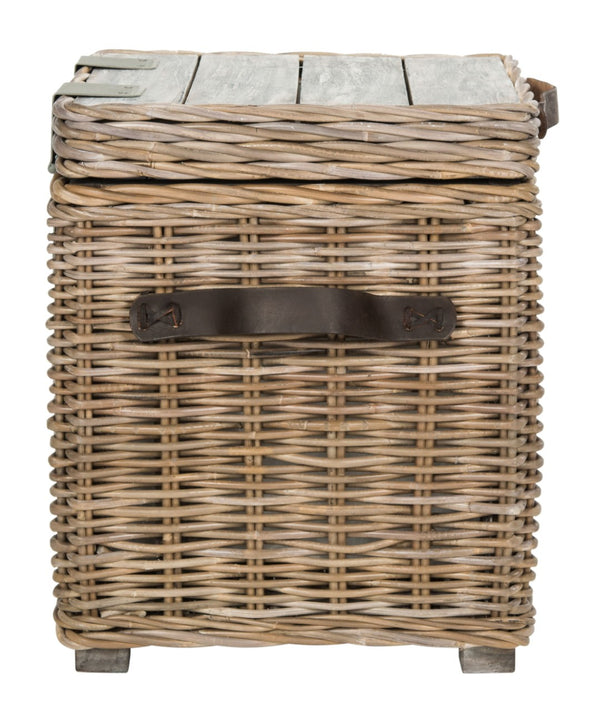 Safavieh Merlie Trunk - Versatile Square Storage Solution In White Wash For Toys, Blankets, And More! SEA7037A