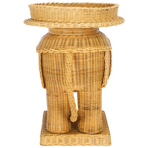 Safavieh Balford Sculptural Elephant Rattan Accent Table - Unique Organic Design For Stylish Living Spaces Natural SEA7038A