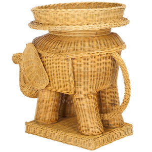 Safavieh Balford Sculptural Elephant Rattan Accent Table - Unique Organic Design For Stylish Living Spaces Natural SEA7038A