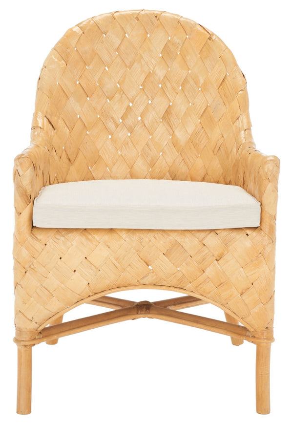 Safavieh Chorus Woven Dining Chair With Cushioned Comfort - Coastal Rattan & Abaca Design For Stylish Dining SEA7039A