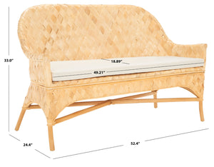 Safavieh Chorus Woven Sofa Bench - Handcrafted Rattan & Abaca Seating For Coastal, Tropical Décor Bliss SEA7041A