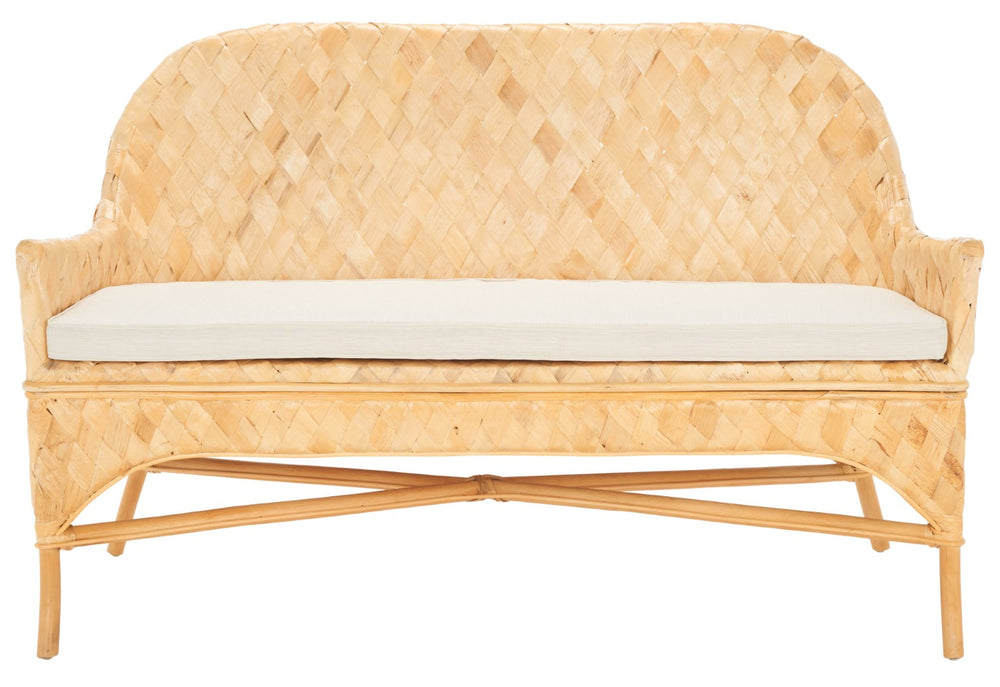 Safavieh Chorus Woven Sofa Bench - Handcrafted Rattan & Abaca Seating For Coastal, Tropical Décor Bliss SEA7041A