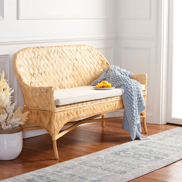Safavieh Chorus Woven Sofa Bench - Handcrafted Rattan & Abaca Seating For Coastal, Tropical Décor Bliss SEA7041A