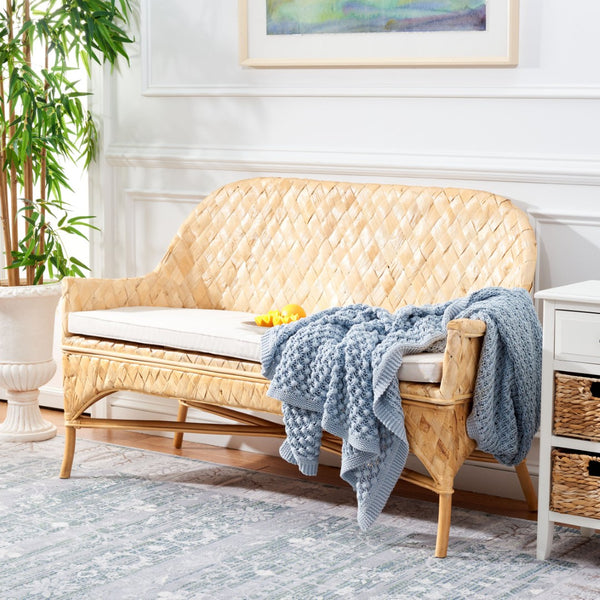 Safavieh Chorus Woven Sofa Bench - Handcrafted Rattan & Abaca Seating For Coastal, Tropical Décor Bliss SEA7041A