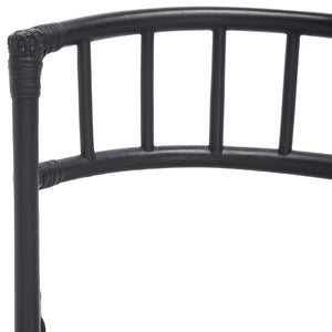 Safavieh MAJA RATTAN FOLDING ACCENT CHAIR - Stylish Minimalist Design for Indoor and Outdoor Versatility Black SEA7042A-SET2