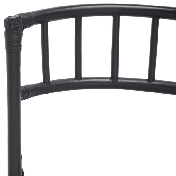 Safavieh MAJA RATTAN FOLDING ACCENT CHAIR - Stylish Minimalist Design for Indoor and Outdoor Versatility Black SEA7042A-SET2
