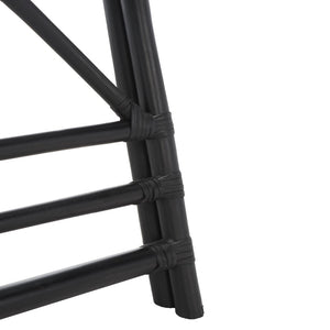 Safavieh MAJA RATTAN FOLDING ACCENT CHAIR - Stylish Minimalist Design for Indoor and Outdoor Versatility Black SEA7042A-SET2
