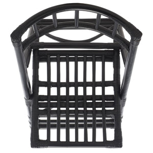 Safavieh MAJA RATTAN FOLDING ACCENT CHAIR - Stylish Minimalist Design for Indoor and Outdoor Versatility Black SEA7042A-SET2