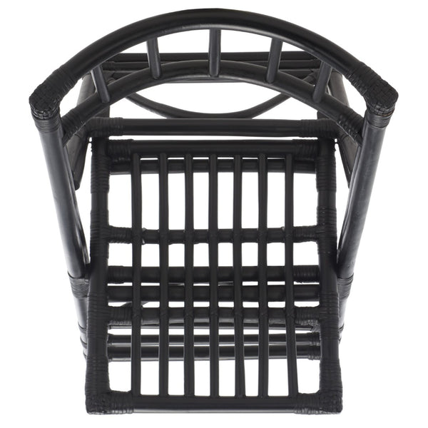 Safavieh MAJA RATTAN FOLDING ACCENT CHAIR - Stylish Minimalist Design for Indoor and Outdoor Versatility Black SEA7042A-SET2